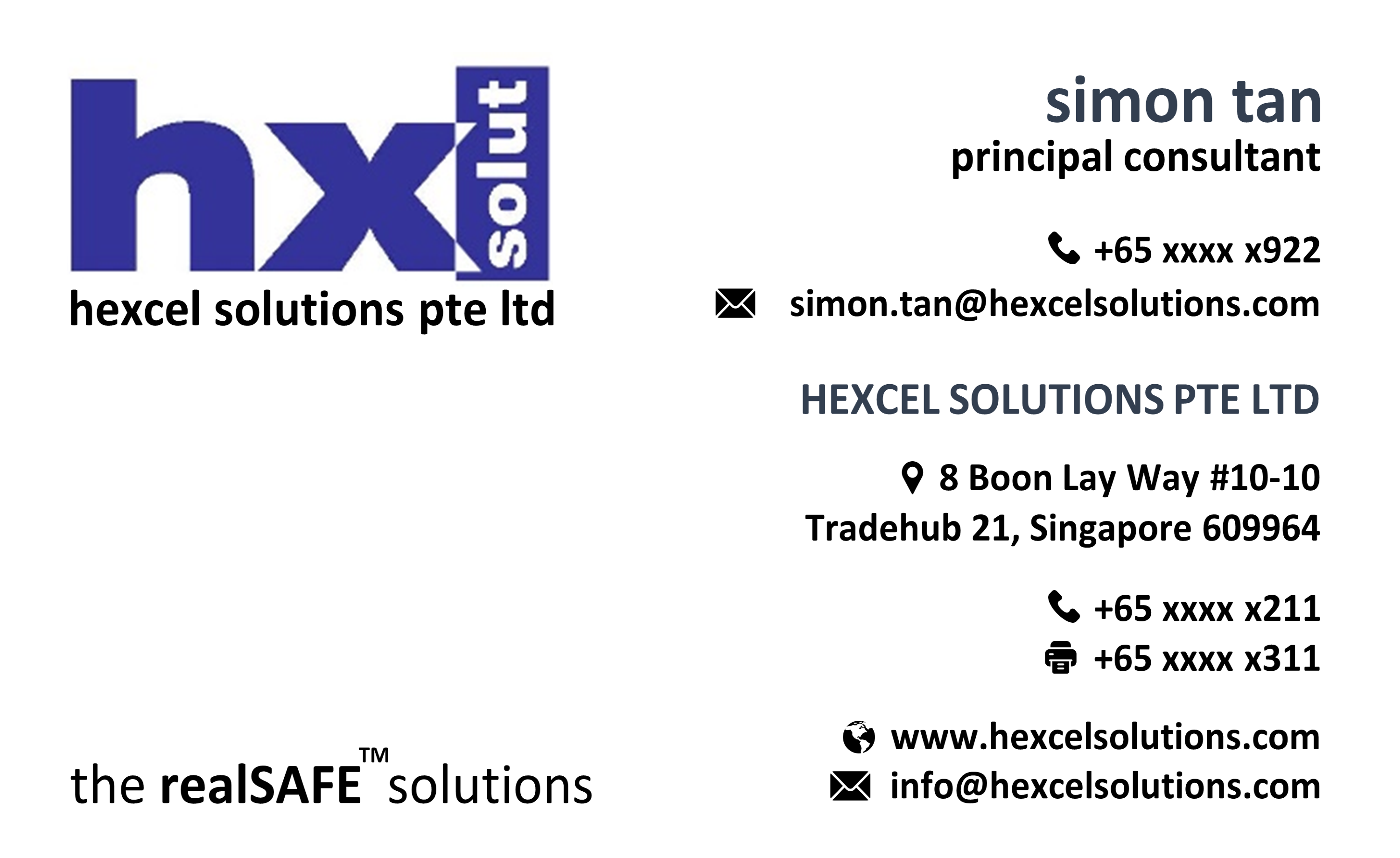 Digital name card for Simon Tan, Principal Consultant